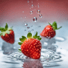 frutillas sobre agua